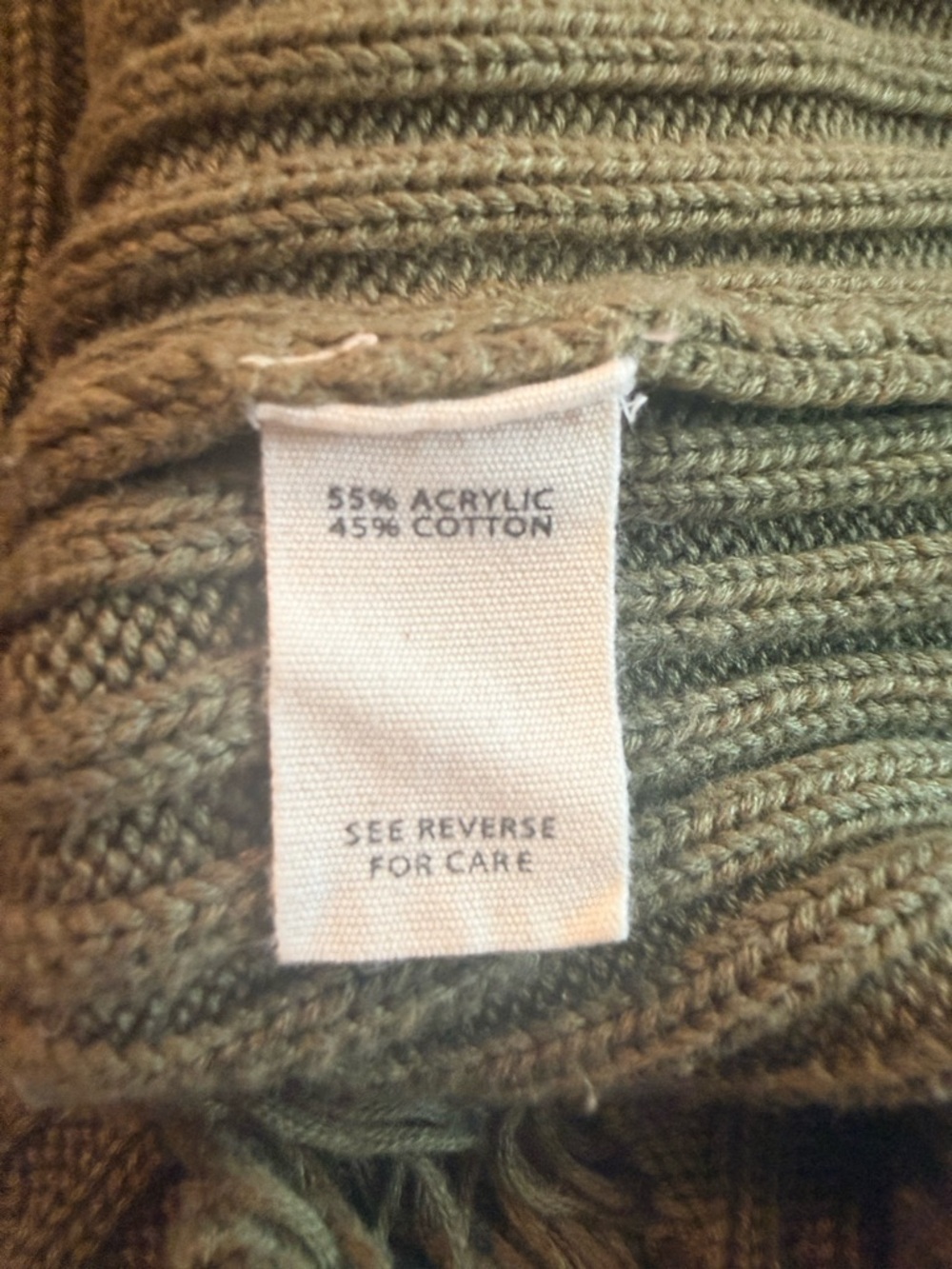 Gilded Intent Olive Distressed Hooded Sweater Ribbed Grunge Boho Size M - Picture 7 of 8